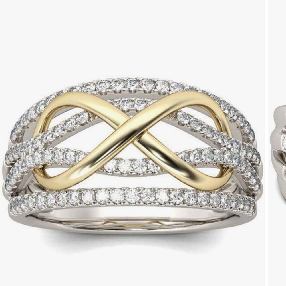 Jude Jewelers Wavy Gold and Silver Braided Ring